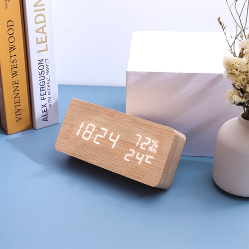 Wooden digital alarm - digital, clock