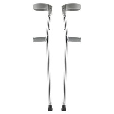 Pair Of Double Adjustable Elbow Crutches PVC Handle  UK Stock