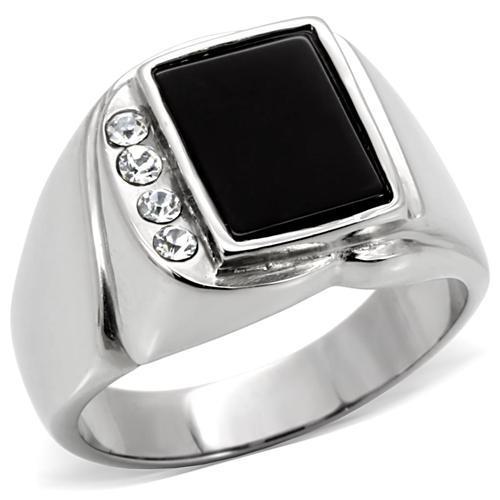 Mens onyx ring signet pinky - , cz