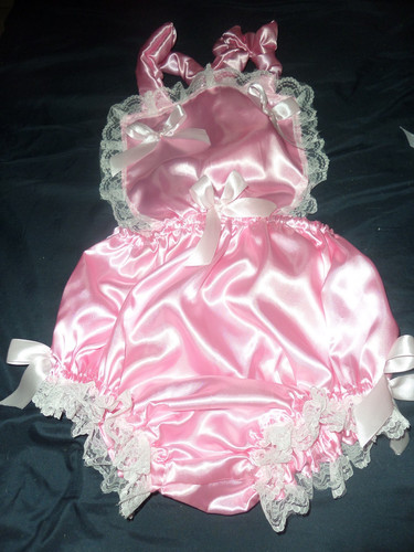 Adult baby sissy pink satin - adult,