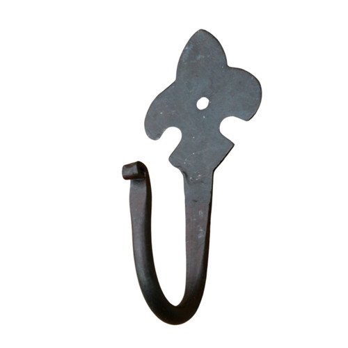 Large wrought iron hook - iron, hat