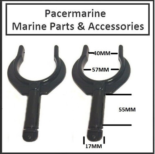 Pair black oar rowlock - pair,