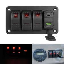 3 Gang Red LED Rocker Switch