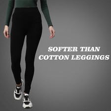 Women Bamboo Leggings High Waisted Seamless Comfortable Yoga Pants Black