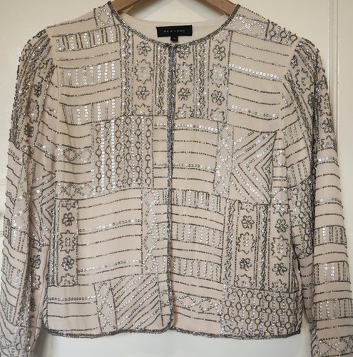 Blush nude beaded bolero - beaded,