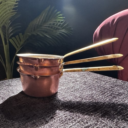 Vintage copper measuring cups - copper,