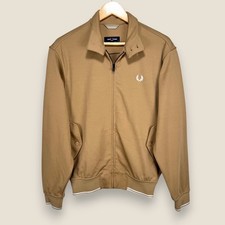 Fred Perry Harrington Track Jacket Men XS Beige Full Zip Casual Modern Pockets
