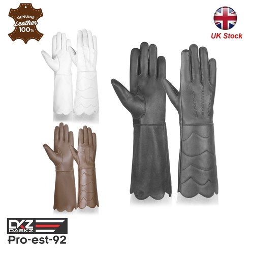 Long cuff gauntlets - gauntlets, leather