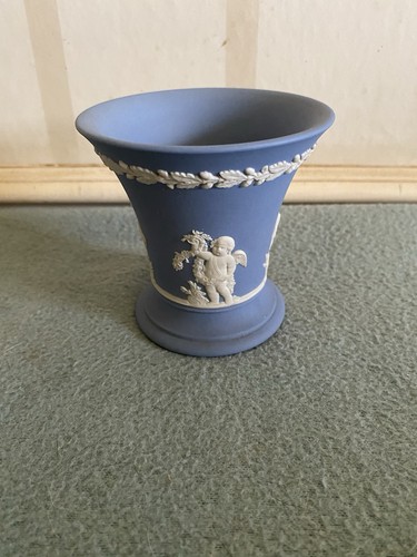 Wedgwood blue jasperware vase - wedgwood,