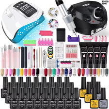 Nail Polish Kit Acrylic Nail Kit Poly Nail Gel Set with Nail Lamp Nails Extensio