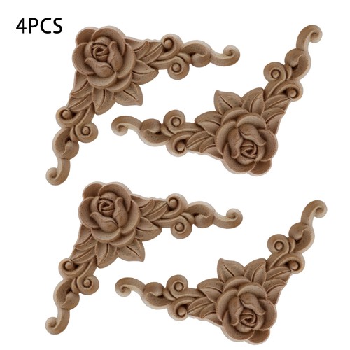 Wooden carved applique diy - 4x,