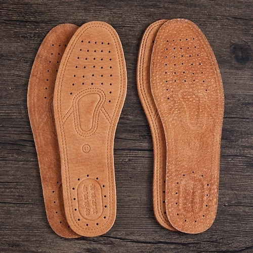 Pair genuine leather insoles - leather,