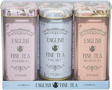 New English Teas Vintage Floral Tea Tin Gift Set with 36 Teabags – 12x Englis