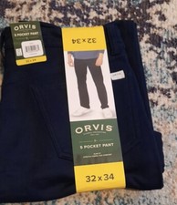 Orvis 5 Pocket Pants Size 32x 34 Pageant Blue   Chino Trousers BNWT