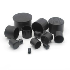 6-100mm Black Round Rubber Chair Table Feet Furniture Pipe Tubing End Cover Caps