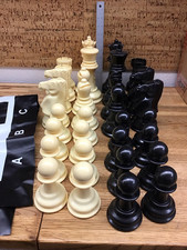 8" King - Plastic - GIANT GARDEN CHESS SET + Vinyl Board 3x3 Feet - MM0