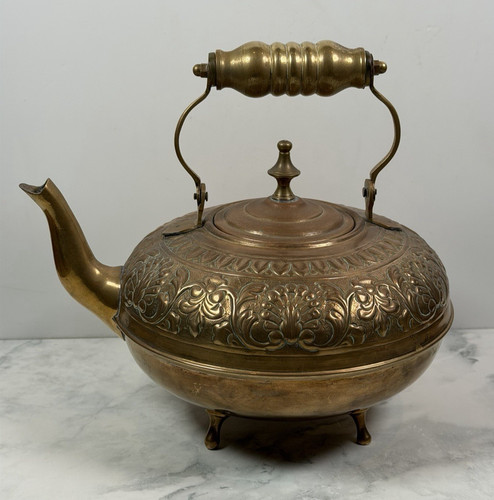 Vintage indian brass teapot - vintage,