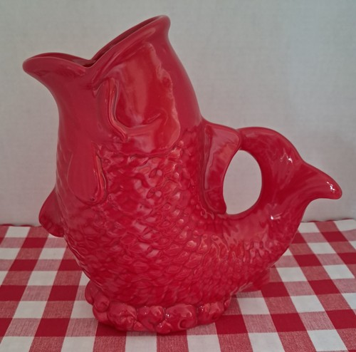 Red ceramic fish - fish, wade-style