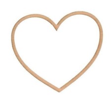 Heart Outline - 10 x Wooden Shapes - Embellishments - Craft Supplies Valentines