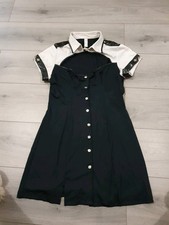 Ann Summers Black & White Police Officer Dress PVC Trim Size 10-12