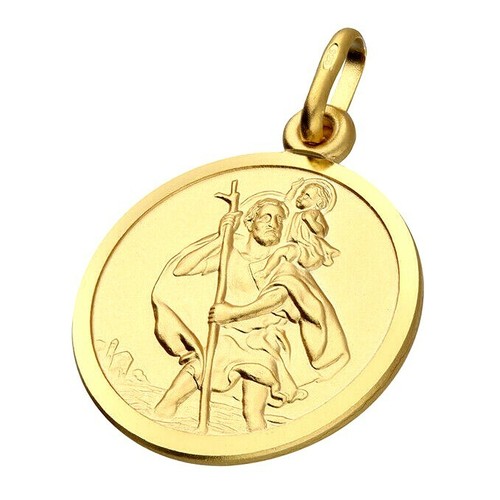 Gold christopher pendant - gold,