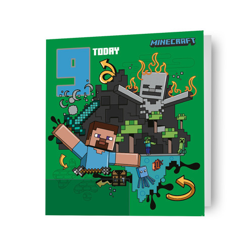 Age minecraft birthday card - age, 9