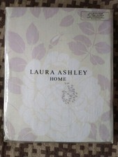 Laura Ashley Home Nina Pastel Beige/Lilllac  King Size Duvet Cover Linen Cotton