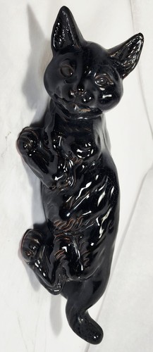 Vtg black cat redware pottery - redware,