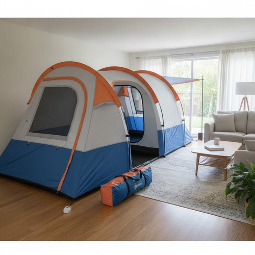 Man camping tent - man,