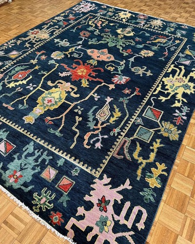 Vintage turkish oushak rug - vintage,