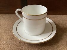 Royal Worcester Contessa, Coffee Cup & Saucer Expresso Cup white with gilt detai