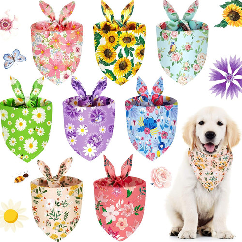 Pcs floral dog bandana - 8,