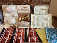 VINTAGE KAKE BRAND XMAS CHOCOLATE MOULDS,GNOME  TOPPERS,TOADSTOOL CANDLE HOLDERS