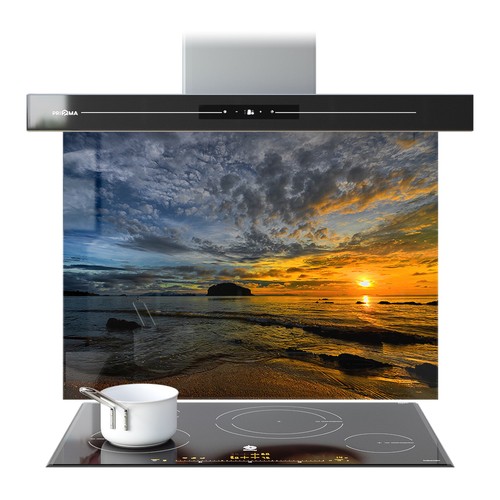 Kitchen glass splashback - glass,