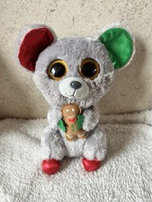 TY Beanie Boo Christmas Mouse “Mac” Holding Gingerbread. VGC