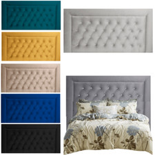 BEDS HEADBOARD CHESTERFIELD PLUSH VELVET NY STYLE 24" BED HEAD SMALL DOUBLE KING