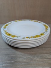 Vintage Pyrex Yellow Daisy Sunflower Dinner Plates Set of 6