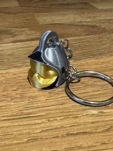 Fireman helmet keychain - keychain, silver