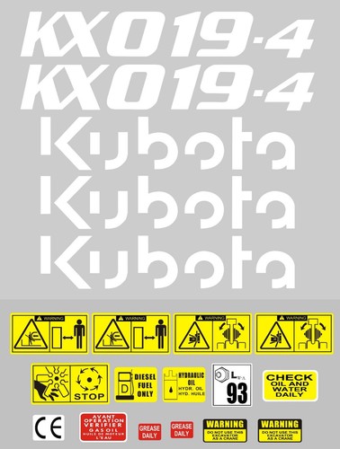 Decal sticker set - set., kubota