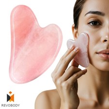 Large Genuine Rose Quartz Gua Sha Stone Massage Guasha Facial Body Scraping Tool