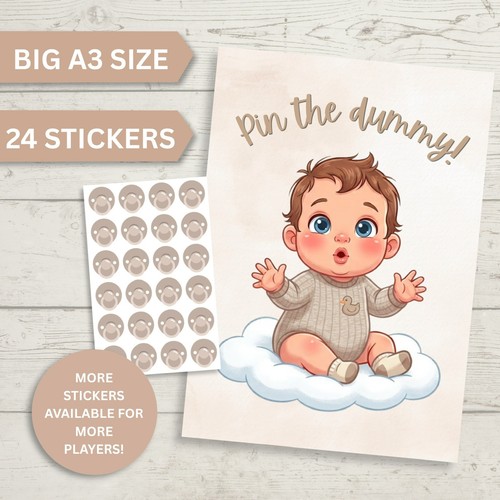 Pin the dummy baby - shower, game
