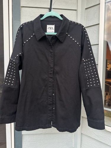 Zara studded denim jacket - zara,