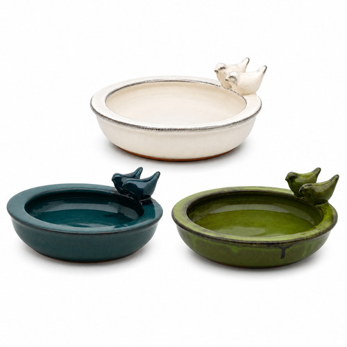 Ceramic bird bath large - bath,