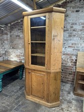 Vintage Pine Kitchen Larder Corner Cupboard Freestanding Large Farmhouse Pantry