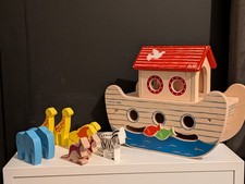 Wooden Noah's Ark & Animals Indigo Jamm Wooden Toys Childrens Kids Toy