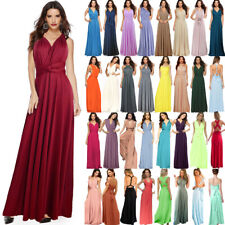 Ladies Formal Dress Long Maxi Evening Party Prom Bridesmaid Gown Multi way Wear