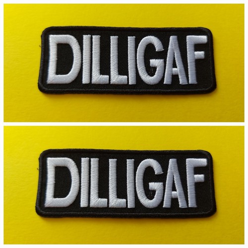 Pair biker slogan patches - a,