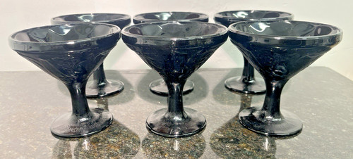 Black glass dessert coupes - dessert,