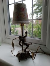 French  antique Bronze Lampshade With Kate forman christobel fabric linen/trim