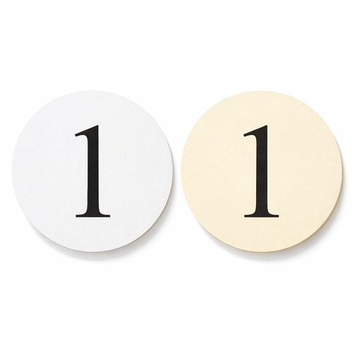 Table numbers white ivory - numbers, 1-12